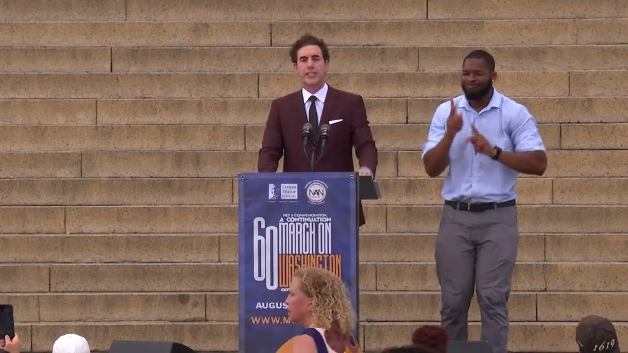 Sacha Baron Cohen, remarks at the 60th anniversary of the march on washington.